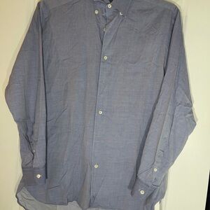 Ermenegildo Zegna Blue Casual Button Down Shirt